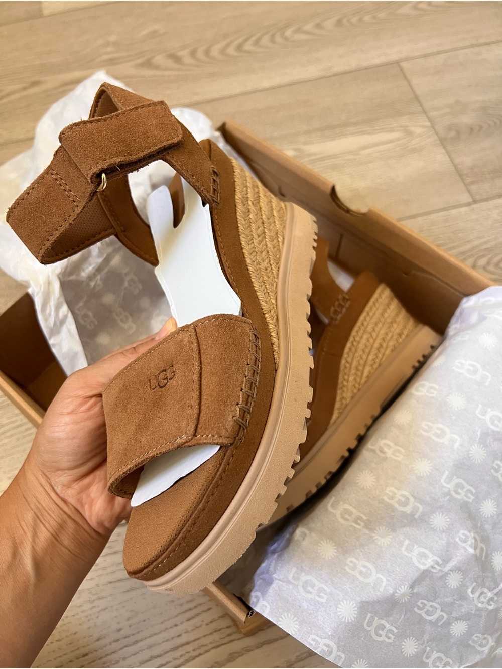 UGG Women’s Chestnut Suede Platform Wedge Sandals